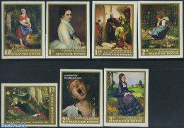 Hungary 1966 Paintings 7v Imperforated, Mint NH, Art - Paintings - Unused Stamps