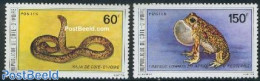 Ivory Coast 1980 Reptiles 2v, Mint NH, Nature - Frogs & Toads - Reptiles - Snakes - Nuevos