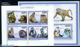 Togo 2010 Monkeys 5v (2 S/s), Mint NH, Nature - Animals (others & Mixed) - Monkeys - Togo (1960-...)