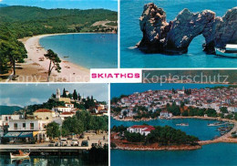 73356781 Skiathos Kuestenpanorama Strand Hafen Fliegeraufnahme Skiathos - Greece