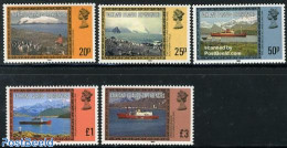 South Georgia / Falklands Dep. 1985 Definitives 5v (with Year 1985), Mint NH, Transport - Ships And Boats - Ships