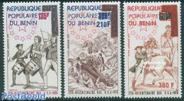 Benin 1976 US Bicentenary 3v, Mint NH, History - Nature - Performance Art - US Bicentenary - Horses - Music - Ongebruikt