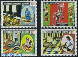 Benin 1978 Handicrafts 4v, Mint NH, Performance Art - Sport - Music - Musical Instruments - Cycling - Handicrafts - Ungebraucht