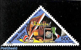 Benin 1983 Riccione Stamp Expo 1v, Mint NH, Science - Int. Communication Year 1983 - Philately - Stamps On Stamps - Nuovi