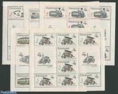 Czechoslovkia 1987 PRAGA 88 5 M/ss, Mint NH, Science - Transport - Telephones - Automobiles - Railways - Altri & Non Classificati