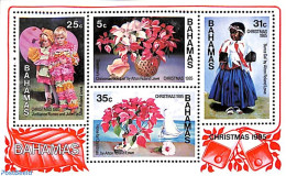 Bahamas 1985 Christmas S/s, Mint NH, Nature - Religion - Transport - Flowers & Plants - Christmas - Ships And Boats - Natale