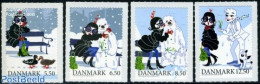 Denmark 2010 Winter 4v S-a, Mint NH, Nature - Dogs - Ducks - Art - Comics (except Disney) - Unused Stamps