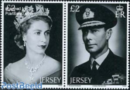 Jersey 2012 Elizabeth II Diamond Jubilee 2v [:], Mint NH, History - Kings & Queens (Royalty) - Familles Royales