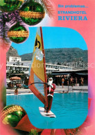 73356601 Gran Canaria Strandhotel Riviera Swimming Pool Weihnachtsmann Surfbrett - Autres & Non Classés