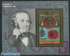 Comoros 1978 Sir Rowland Hill S/s, Gold, Mint NH, Post - Sir Rowland Hill - Stamps On Stamps - Poste