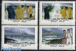 Niuafo'ou 1985 Rocket Post 4v, Mint NH, Transport - Post - Ships And Boats - Space Exploration - Correo Postal