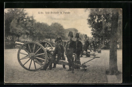 AK Unifromierte Soldaten Der Sächs. Feld-Artillerie In Parade  - War 1914-18