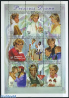 Guinea, Republic 1997 Death Of Diana 9v M/s (9x750F), Mint NH, Health - History - Performance Art - Disabled Persons -.. - Handicap