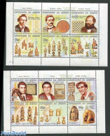 Guinea, Republic 1999 Chess Players 12v (2 M/s), Mint NH, Sport - Chess - Chess