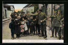 AK Soldaten Verteilen Brot An Französische Kinder  - War 1914-18