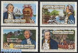 Grenada Grenadines 1978 James Cook 4v, Mint NH, History - Transport - Explorers - Ships And Boats - Onderzoekers