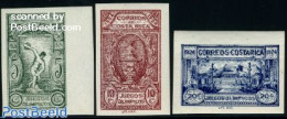 Costa Rica 1924 Athletics 3v Imperforated, Unused (hinged), Sport - Athletics - Sport (other And Mixed) - Atletica