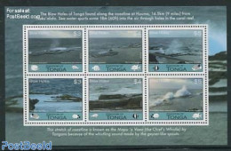 Tonga 2013 Blow Holes Of Tonga 6v M/s, Mint NH, Nature - Fish - Fishes