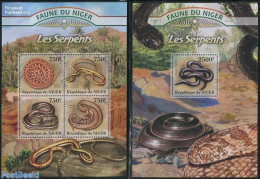 Niger 2013 Snakes 2 S/s, Mint NH, Nature - Reptiles - Snakes - Níger (1960-...)