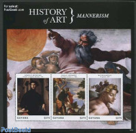 Guyana 2013 History Of Art, Mannerism 3v M/s, Mint NH, Art - Michelangelo - Paintings - Guyane (1966-...)