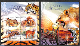 Guinea Bissau 2012 Big Cats 2 S/s, Mint NH, Nature - Cat Family - Guinée-Bissau