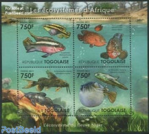 Togo 2011 African Ecosystem, Niger River 4v M/s, Mint NH, Nature - Fish - Pesci