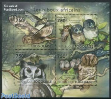 Togo 2011 African Owls 4v M/s, Mint NH, Nature - Birds - Birds Of Prey - Owls - Togo (1960-...)