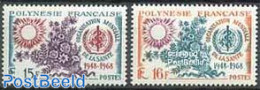 French Polynesia 1968 20 Years W.H.O. 2v, Mint NH, Health - Health - Nuovi