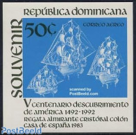 Dominican Republic 1983 Discovery Of America S/s, Mint NH, History - Transport - Explorers - Ships And Boats - Onderzoekers