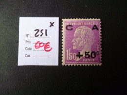 Timbre France Neuf * Caisse Amortissement N° 251 Cote 60  € - Neufs