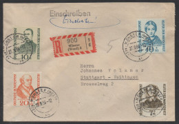 RFA- BRD- MÜNSTER / 1956 HELFER DER MENSCHHEIT Mi # 222/225 AUF SATZ REKO BRIEF  (ref LE5067) - Brieven En Documenten