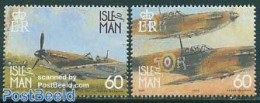 Isle Of Man 2000 War Heroes 2v From Booklet, Mint NH, History - Militarism - Militares