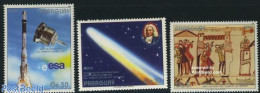 Paraguay 1986 Halleys Comet 3v, Mint NH, Science - Astronomy - Halley's Comet - Astrología