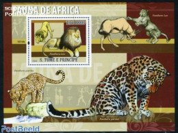 Sao Tome/Principe 2009 Lion S/s, Mint NH, Nature - Animals (others & Mixed) - Cat Family - Sao Tomé Y Príncipe