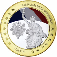 France, Médaille, Les Piliers De La République, Liberté, Cuivre Plaqué - Autres & Non Classés