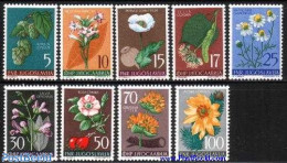 Yugoslavia 1955 Flowers 9v, Mint NH, Nature - Flowers & Plants - Neufs
