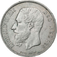 Belgique, Leopold II, 5 Francs, 5 Frank, 1869, Argent, TTB, KM:24 - 5 Frank