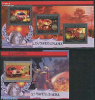 Guinea, Republic 2012 German Fire Brigades 2 S/s, Mint NH, Transport - Fire Fighters & Prevention - Sapeurs-Pompiers