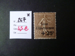 Timbre France Neuf * Caisse Amortissement N° 267 Cote 45 € - Neufs