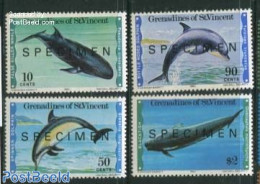 Saint Vincent & The Grenadines 1980 Whales 4v, SPECIMEN, Mint NH, Nature - Sea Mammals - St.Vincent & Grenadines