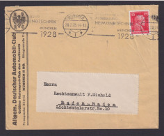 Deutsches Reich München Dt. Automobilclub Brief Inter. Masch.ST Ausstellung - Storia Postale