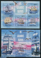 Guinea Bissau 2013 Ships 2 S/s, Mint NH, Transport - Ships And Boats - Ships