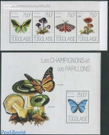 Togo 2013 Butterflies & Mushrooms 2 S/s, Mint NH, Nature - Butterflies - Mushrooms - Funghi