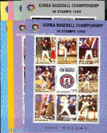 Nicaragua 1995 Baseball 8x9v M/s, Mint NH, Sport - Baseball - Sport (other And Mixed) - Béisbol