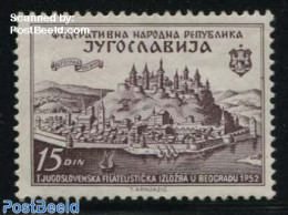 Yugoslavia 1952 Jufiz I 1v, Mint NH, History - Coat Of Arms - Philately - Art - Castles & Fortifications - Unused Stamps