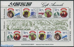 Korea, North 1997 Animals M/s, Mint NH, Nature - Animals (others & Mixed) - Birds - Cat Family - Parrots - Corea Del Nord