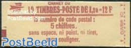 France 1978 Definitives Booklet, Sabine Red, 10x1.20, Brilliant Gum, Mint NH, Stamp Booklets - Nuevos