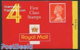Great Britain 1990 Definitives Booklet, 4x1st, Walsall, Freepost London Inside, Mint NH, Stamp Booklets - Unused Stamps