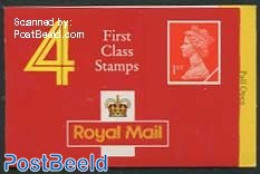 Great Britain 1990 Definitives Booklet, 4x1st, Walsall, Freepost Now On Left Side, Mint NH, Stamp Booklets - Neufs