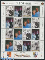 Isle Of Man 1997 Golden Wedding M/s, Mint NH, History - Kings & Queens (Royalty) - Case Reali